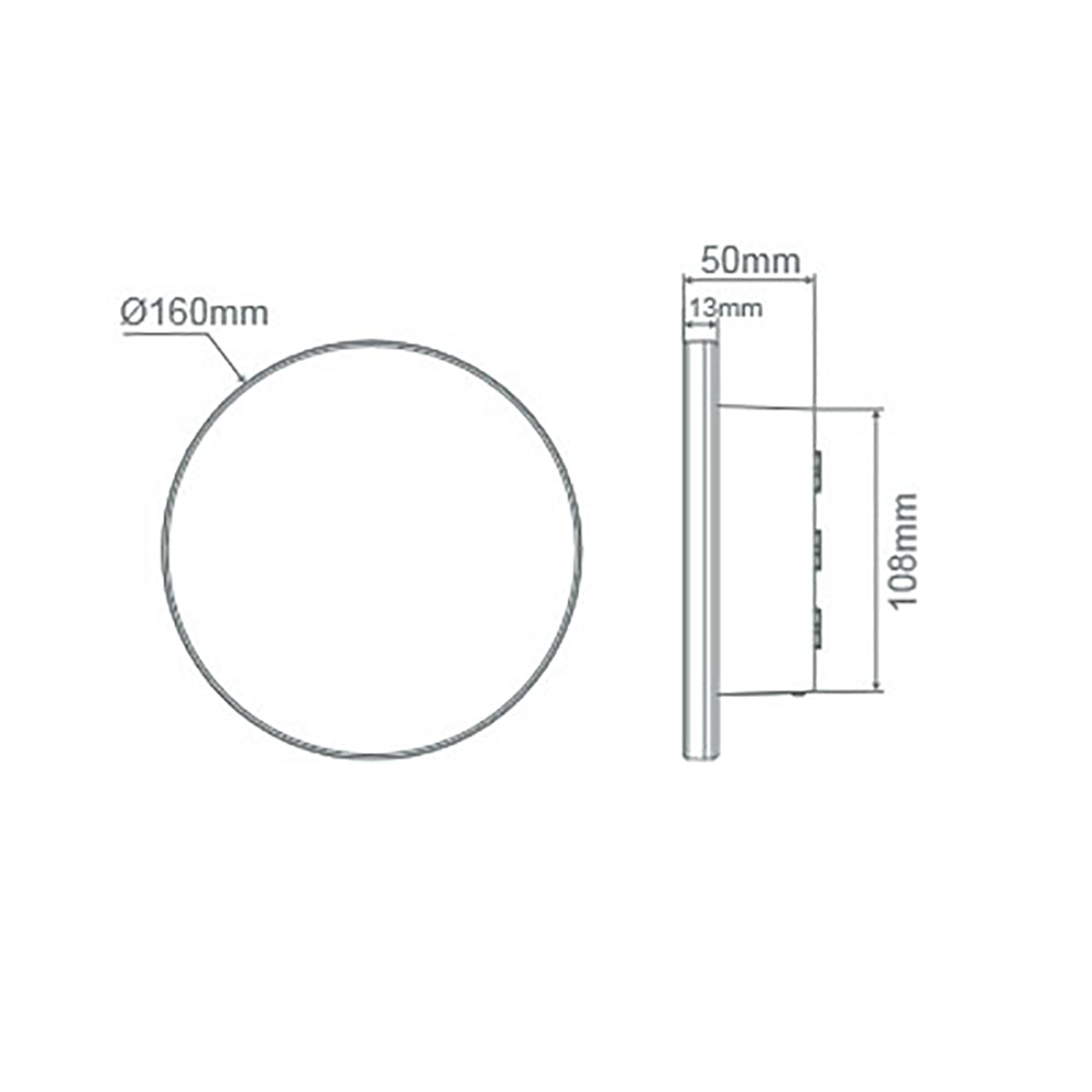 Halo Round Exterior Wall Light 8W White Polycarbonate 3CCT - 22682