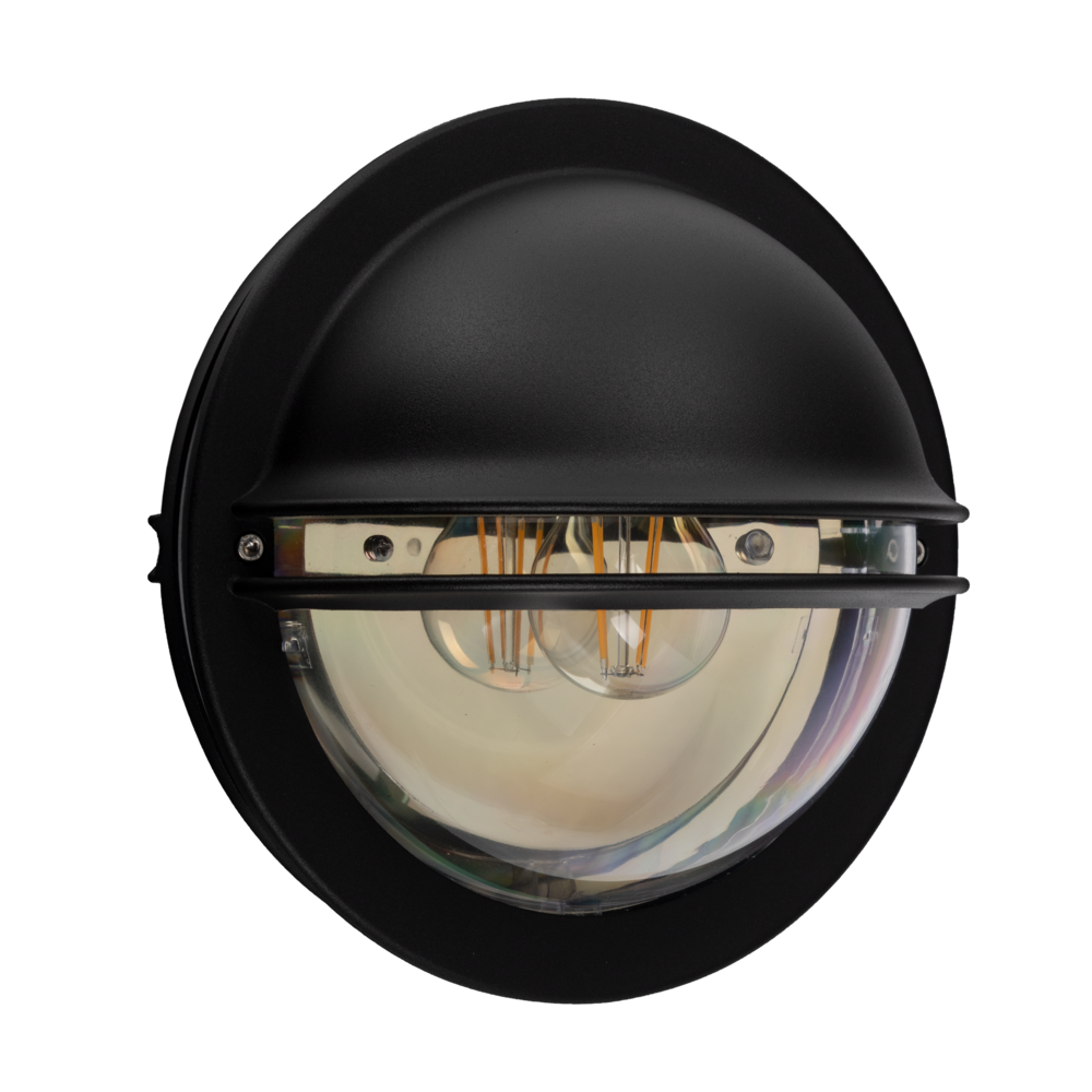 Berlin Clear Glass Wall Light Aluminum Black - NLYS.610B