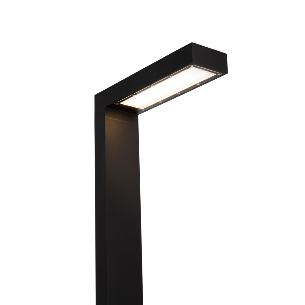 Asker LED Post Light 1 Pole Aluminium Black 12W 3000K - NLYS.1363B