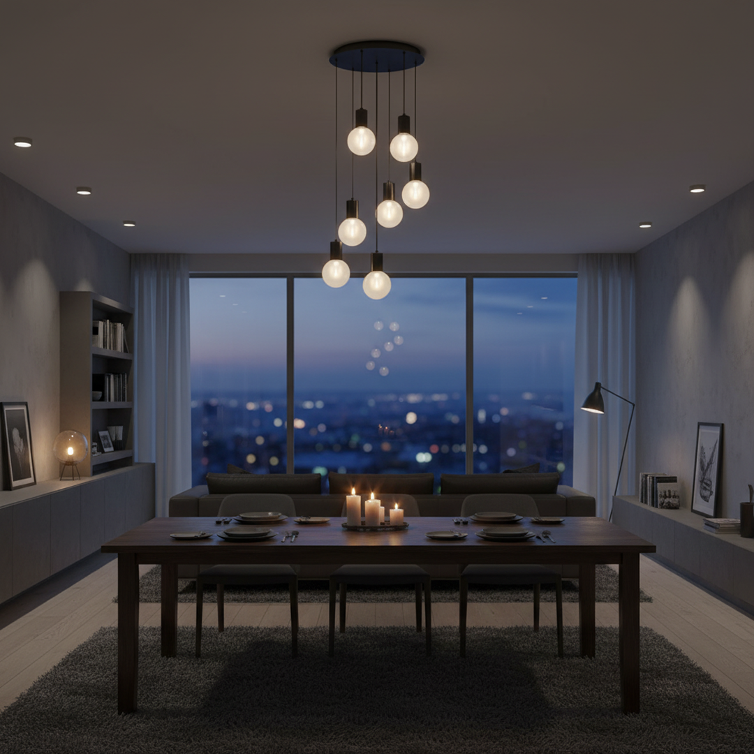 Invar LED Pendant 40W 4000K Black & Nickel Matt - INVAR PE7-NKCL