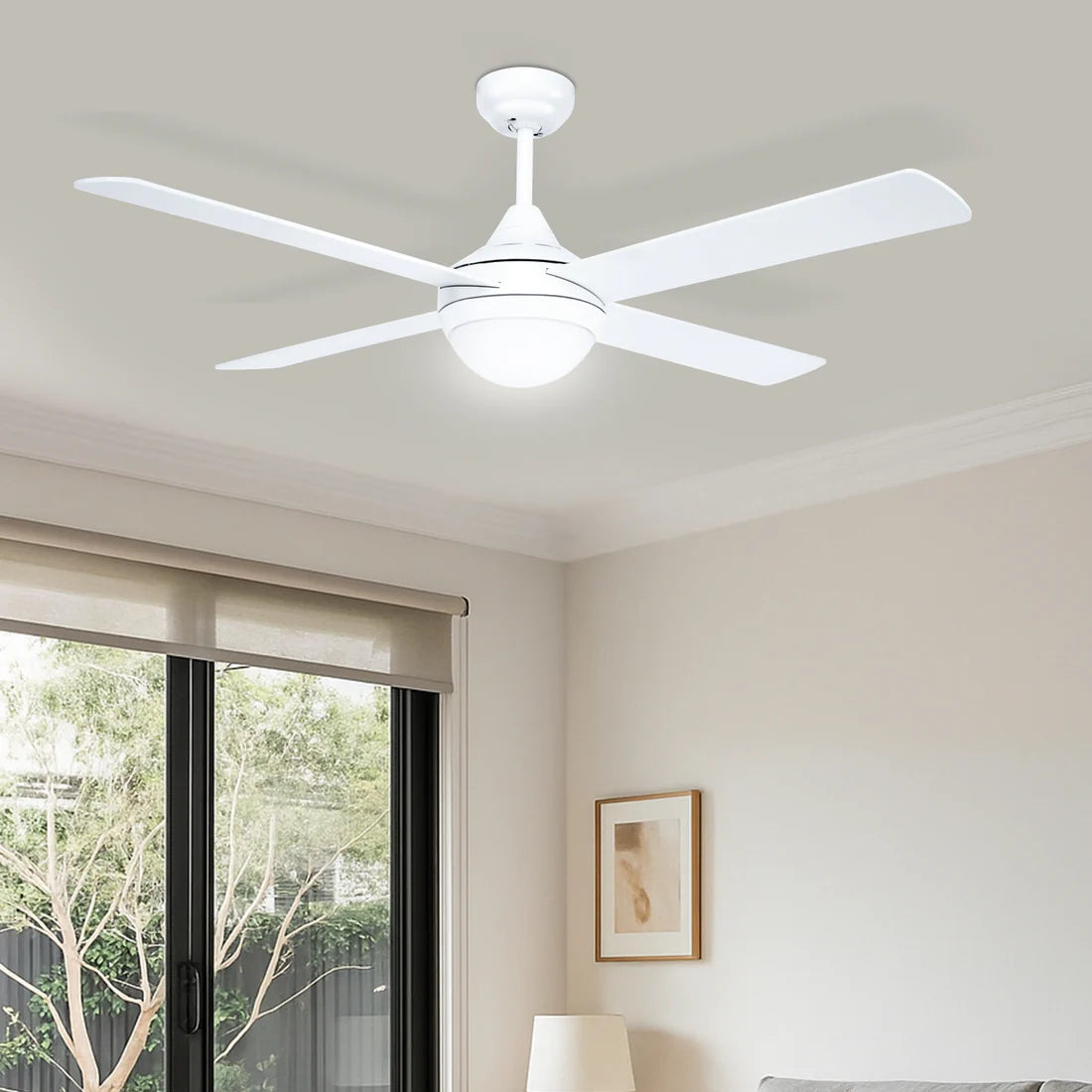 Tempo Plus AC Ceiling Fan 48" With Light And Remote White - 22273/05R