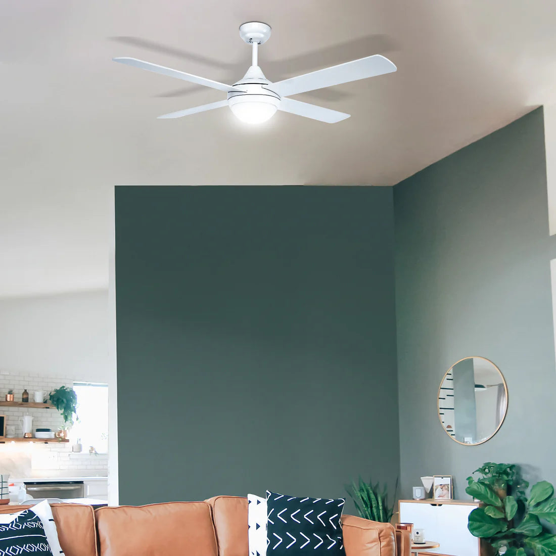 Tempo Plus AC Ceiling Fan 48" With Light White - 22273/05