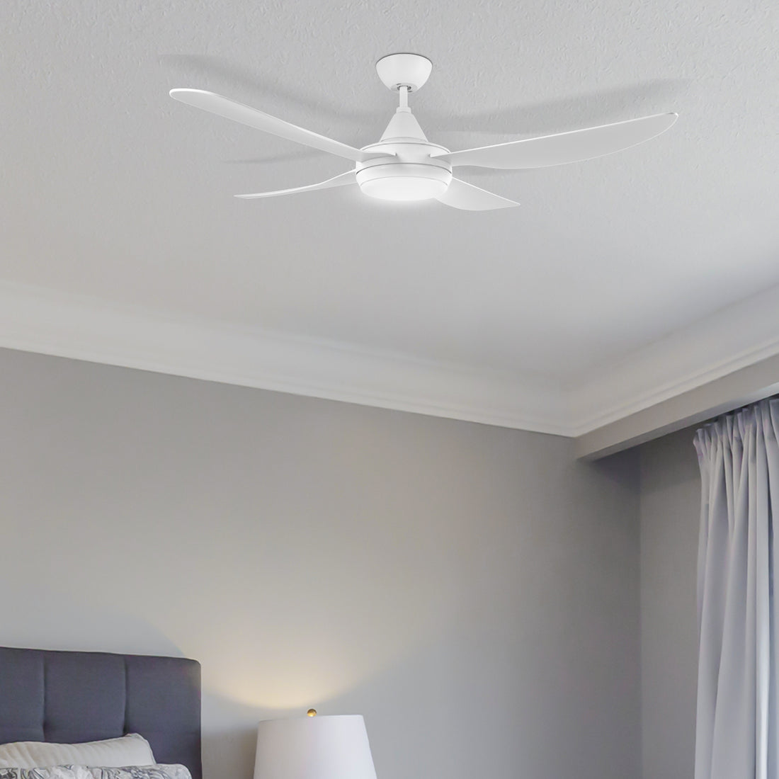Vector-III AC Ceiling Fan 52" With LED Light 60W Tri Colour White - 22293/05