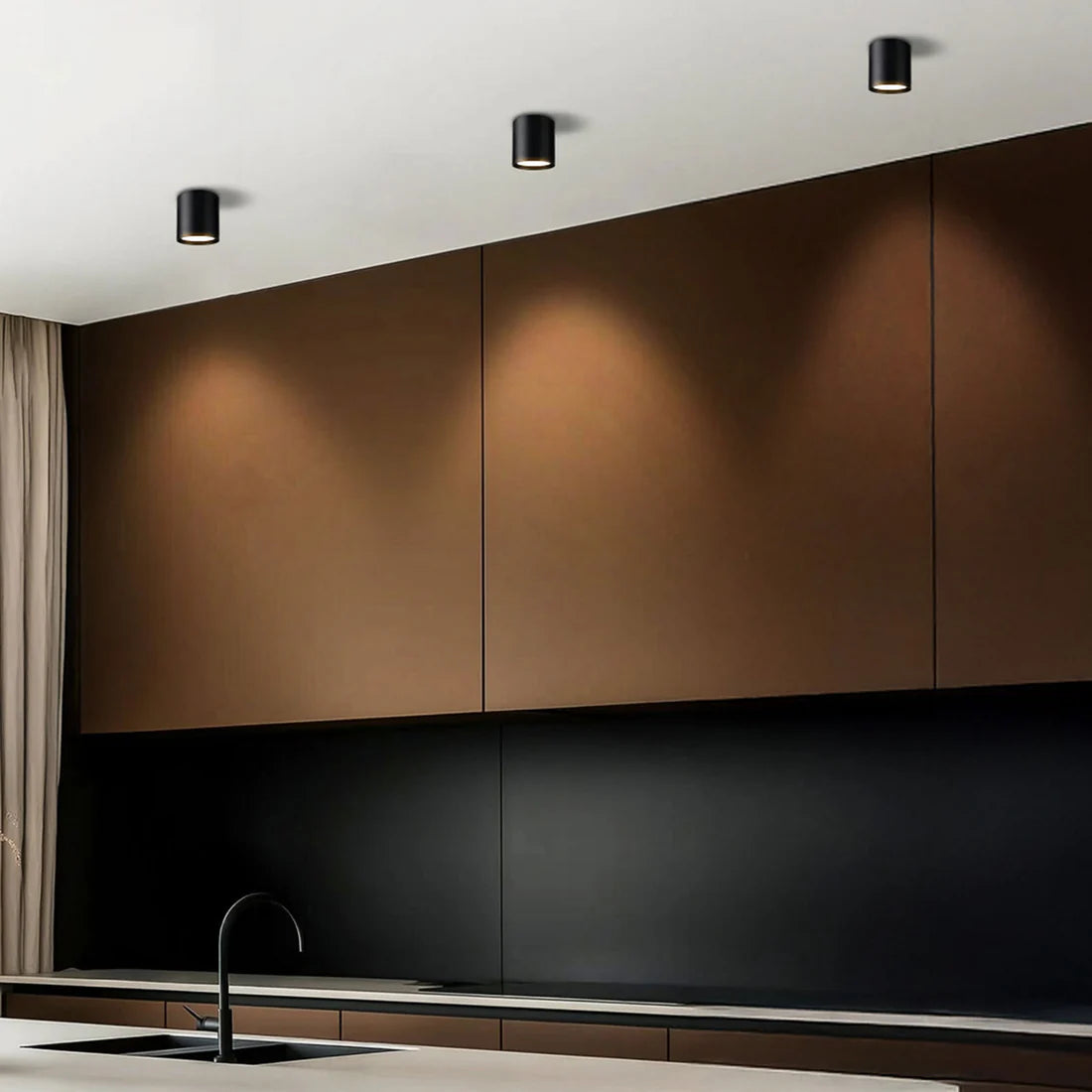 Anka Plus 90mm LED Surface Mounted Downlight 9W 3CCT Black  - 22551/06