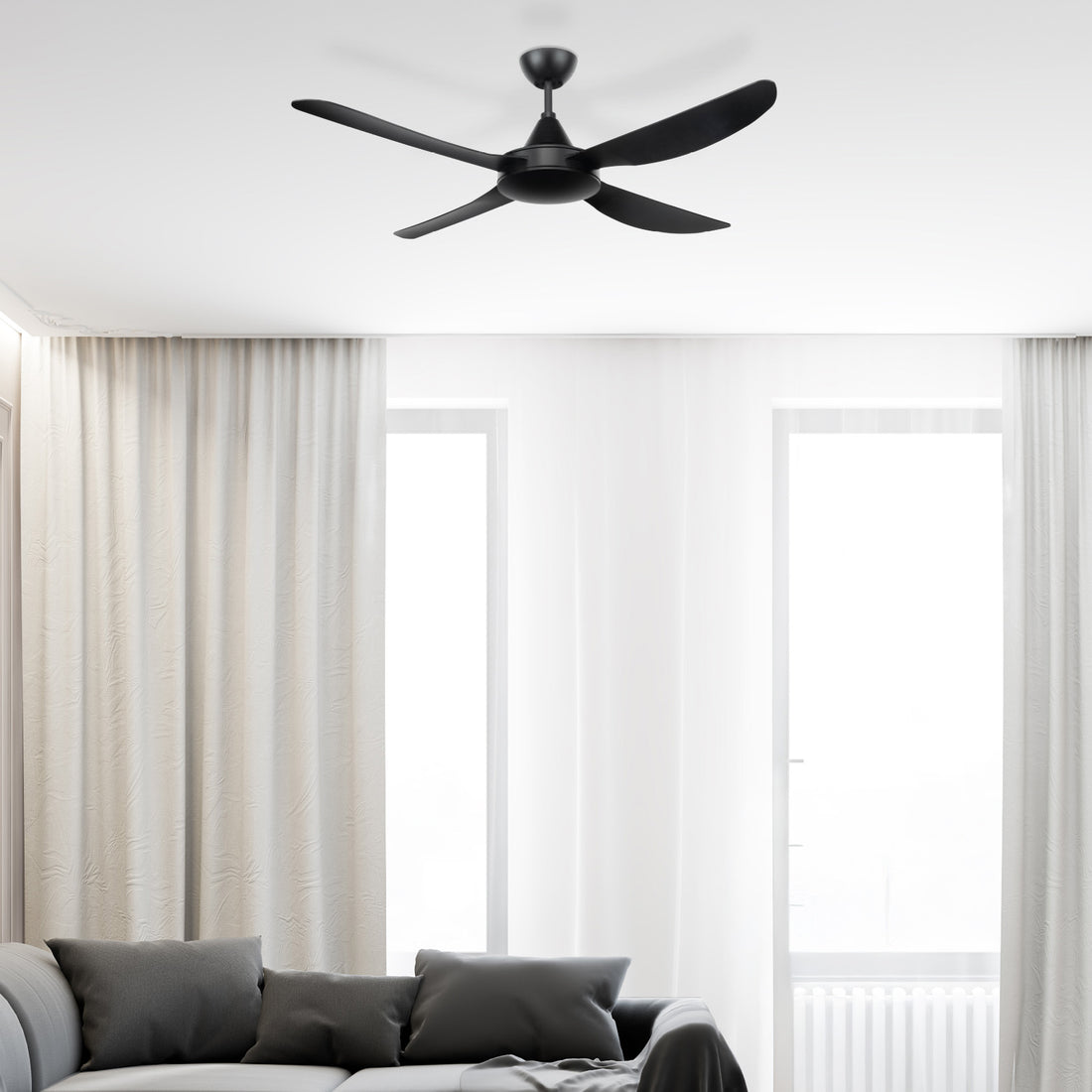 Vector-III AC Ceiling Fan 56" Black - 22563/06