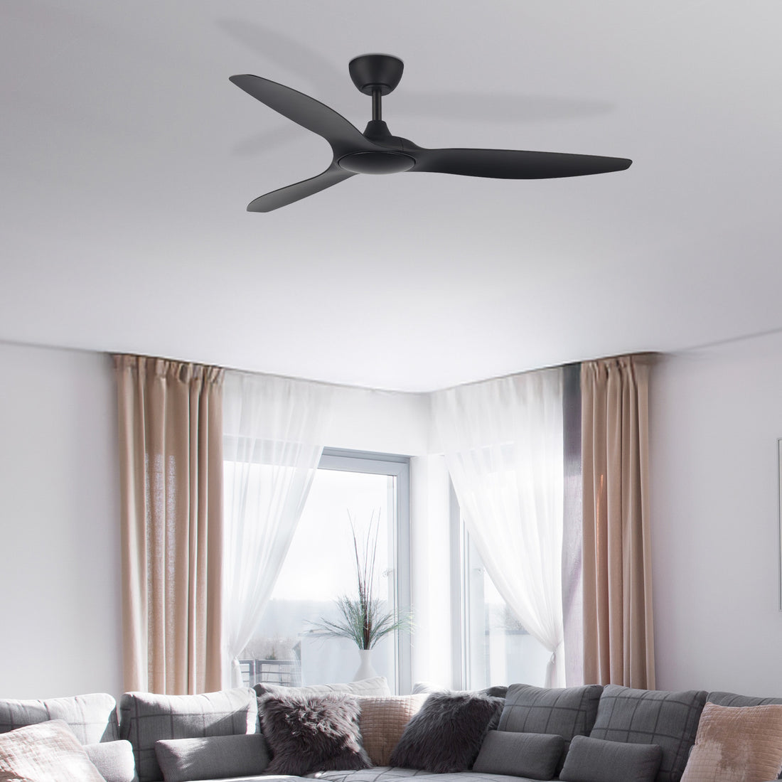 Fantastic DC Ceiling Fan 52" Black - 22804/06