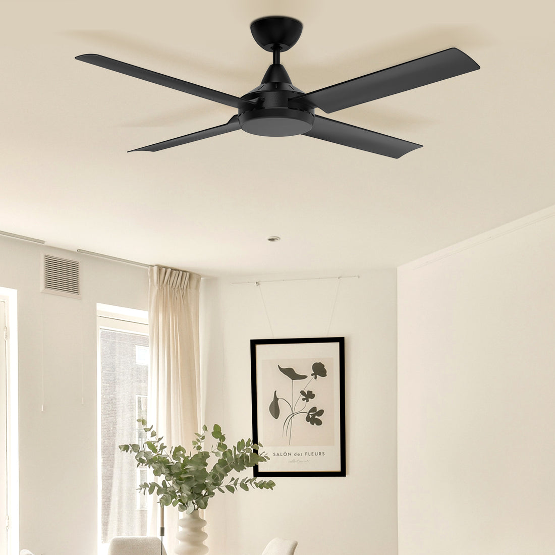 Cairns AC Ceiling Fan 52" Black - 22876/06