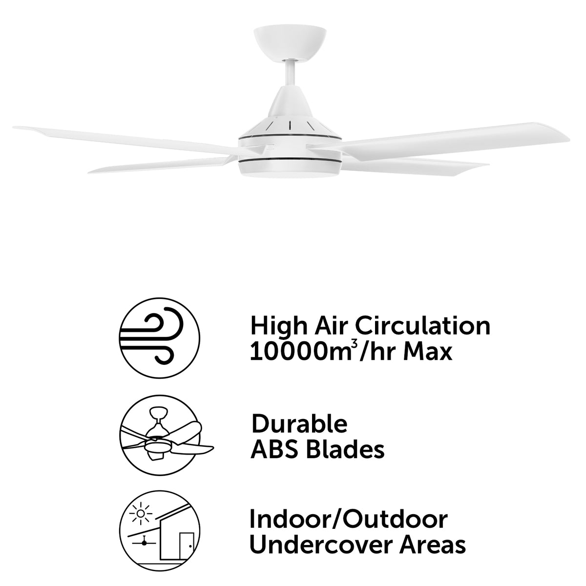 Cairns DC Ceiling Fan 48" Matt White - 22970/05