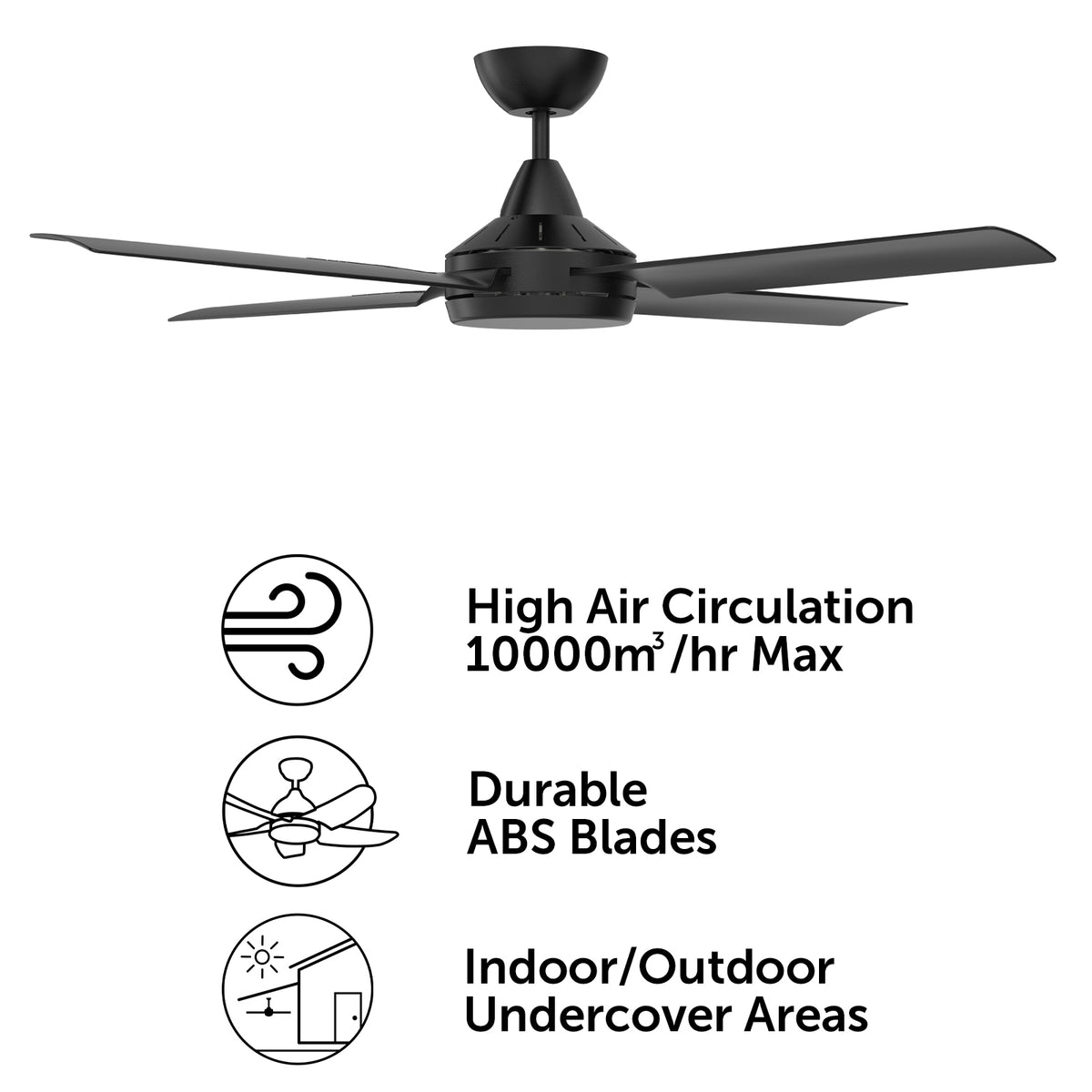 Cairns DC Ceiling Fan 48" Matt Black - 22970/06