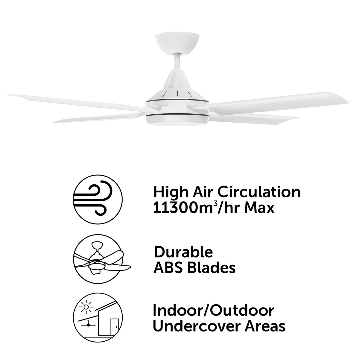 Cairns DC Ceiling Fan 52" Matt White - 22972/05