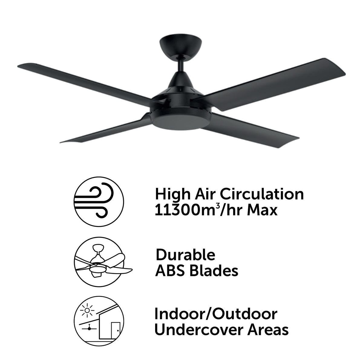 Cairns DC Ceiling Fan 52" Matt Black - 22972/06