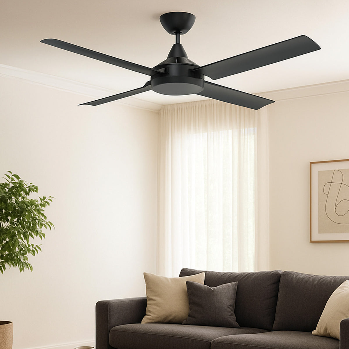 Cairns DC Ceiling Fan 52" Matt Black - 22972/06