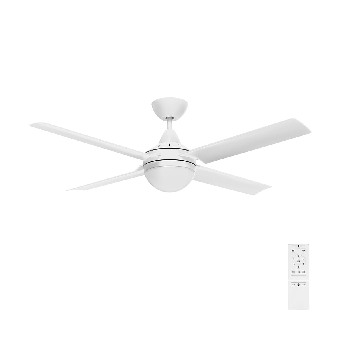 Cairns DC Ceiling Fan 48" With B22 Light Matt White - 22974/05