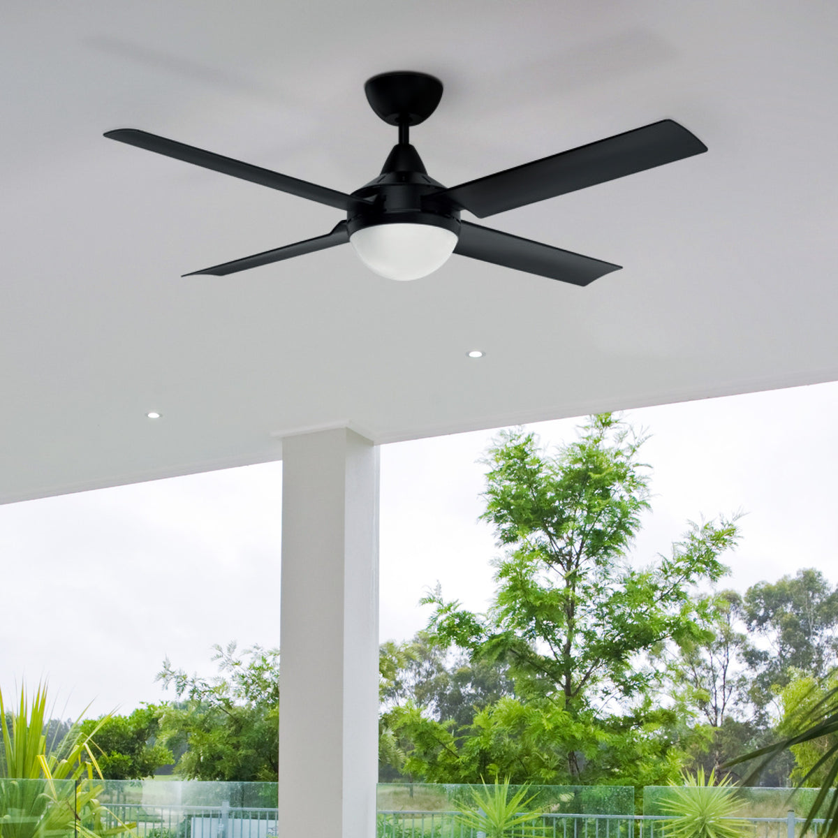 Cairns DC Ceiling Fan 48" With B22 Light Matt Black - 22974/06