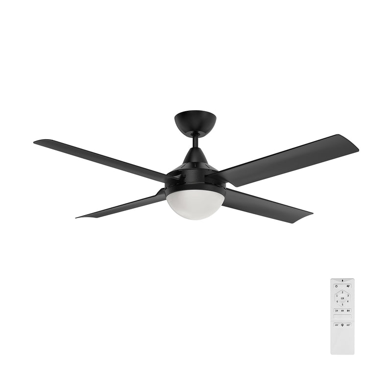 Cairns DC Ceiling Fan 48" With B22 Light Matt Black - 22974/06