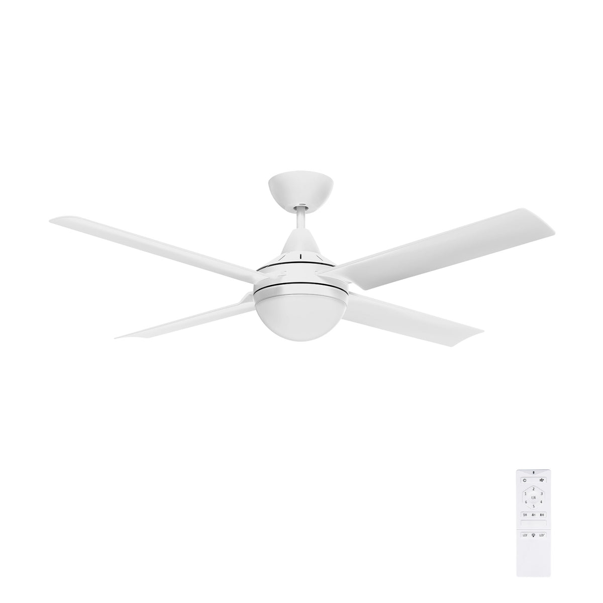 Cairns DC Ceiling Fan 52" With B22 Light Matt White - 22976/05