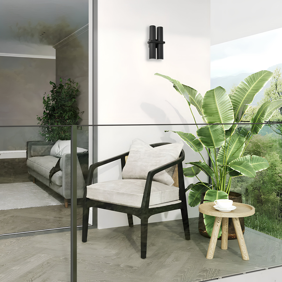 Briller Double UP & Down Wall Light Powder Coated Aluminium Black - BRILLER2
