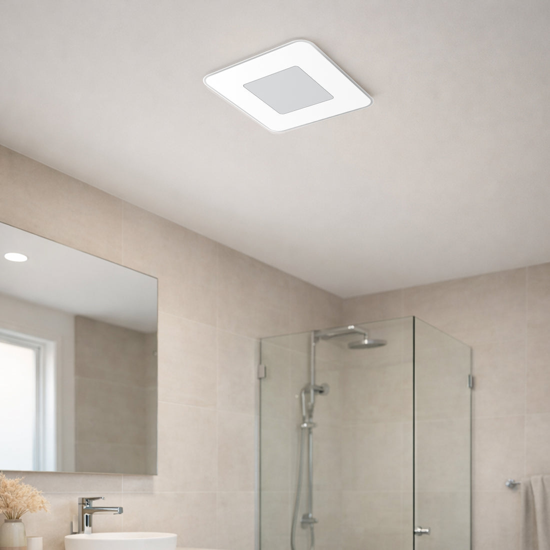 Blizzard 330mm Square DC Exhaust Fan With LED Light 40W 3CCT White - 23029/05