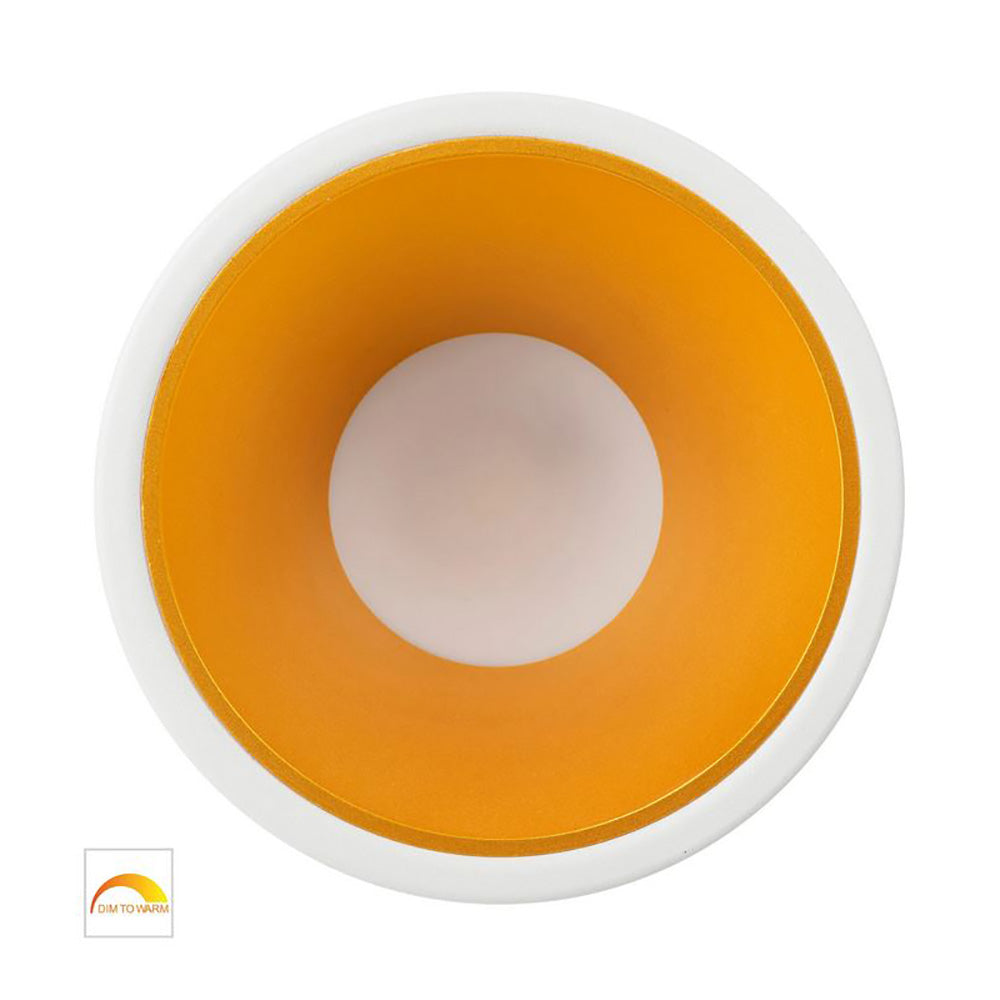 Buy Recessed LED Downlights Australia Round Recessed LED Downlight White Aluminium Gold Insert 2 CCT - HV5528D2W-WG