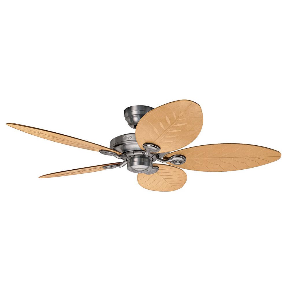 Outdoor Elements II AC Ceiling Fan 54" Raw Aluminum with Natural Wicker Style/Palm Frond Plastic Switch Blades - 24325