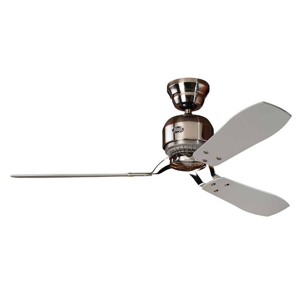 Industrie II AC Ceiling Fan 52" Brushed Chrome with Grey/Teak Blades - 24542