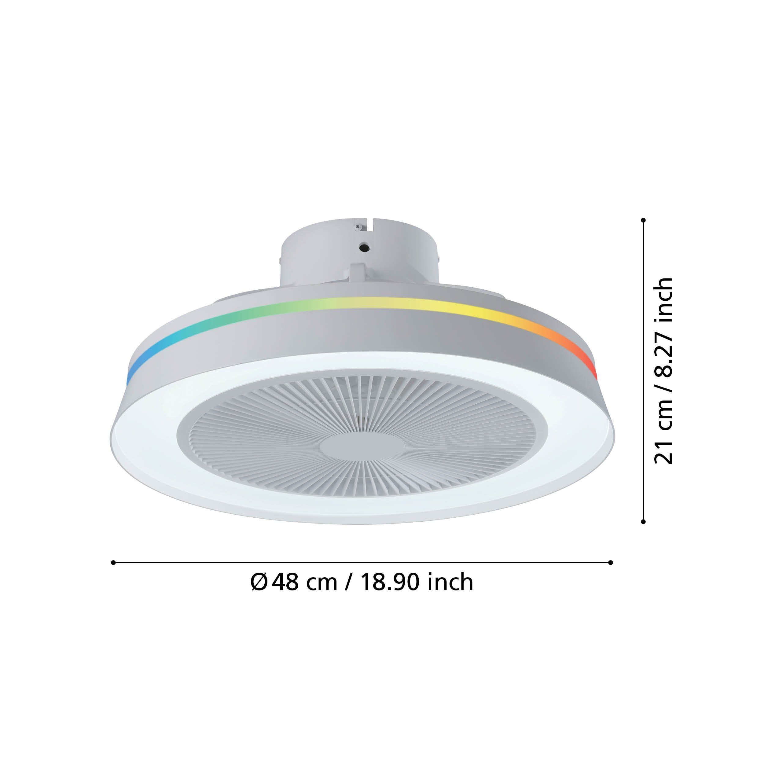 Vallonia LED Bladeless DC Ceiling Fan With RGB White Matt - 20809501