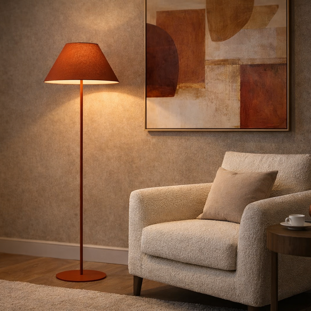 Hetta Floor Lamp Paprika Linen - 1427