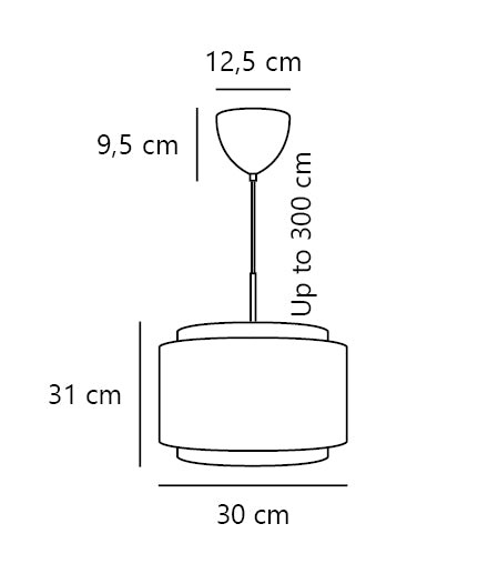Takai 300mm Pendant Lamp Beige - 2620003018