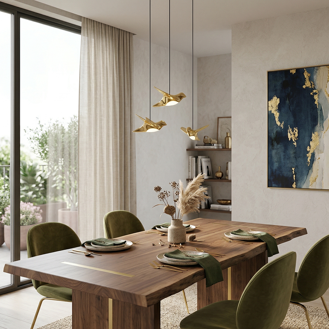 Paratebueno 3 Light Pendant Black & Brass - 207165