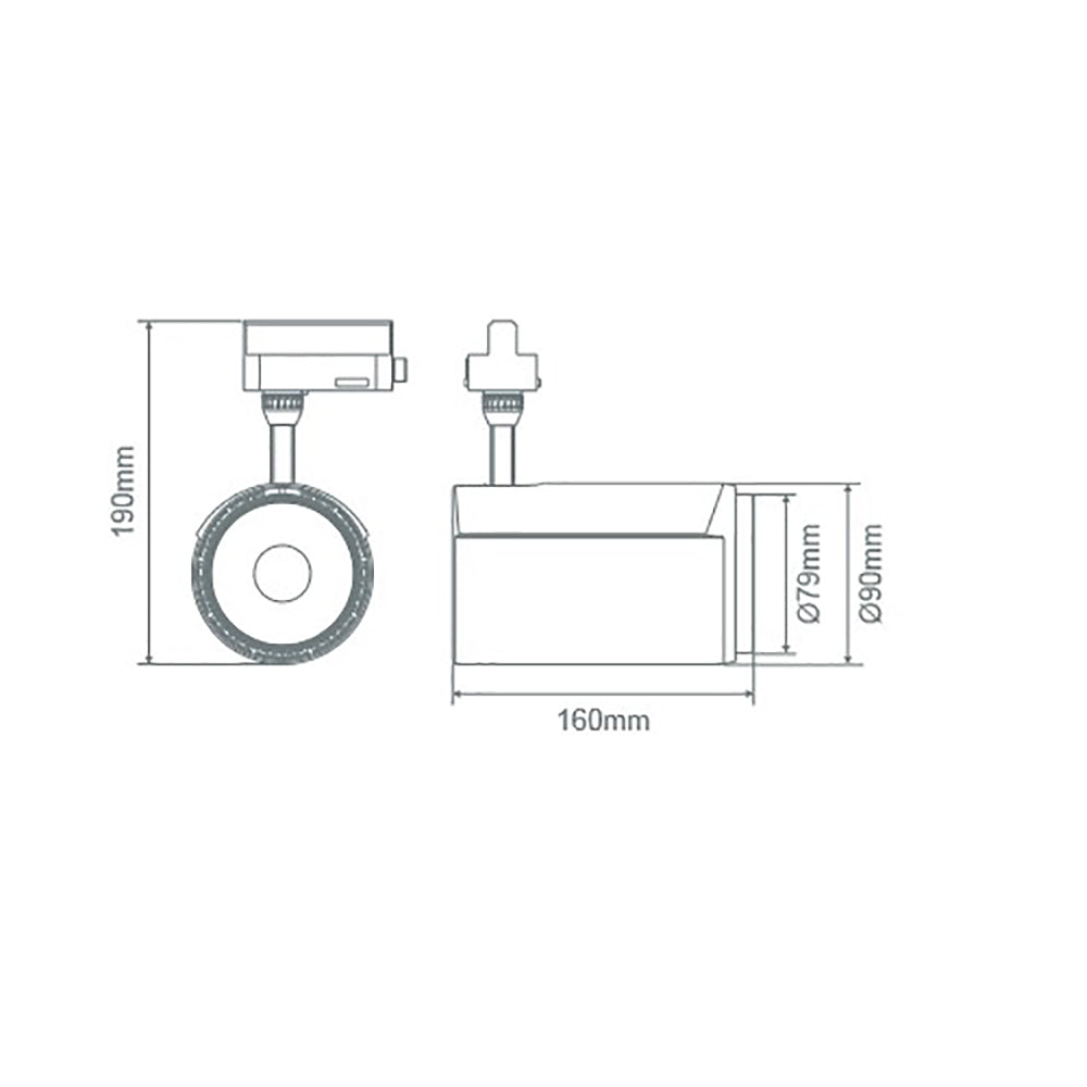 Buy Three Circuit Track Heads Australia MarsThree Circuit Track Head 35W Non Dimmable White Aluminium 3000K - 22406