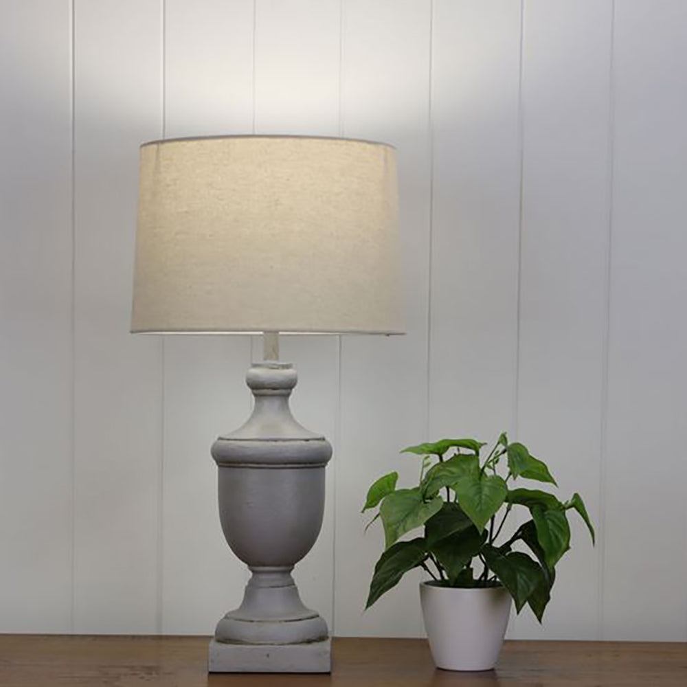 Buy Table Lamps Australia Stafford Table Lamp Natural Cotton Grey Resin - OL98877