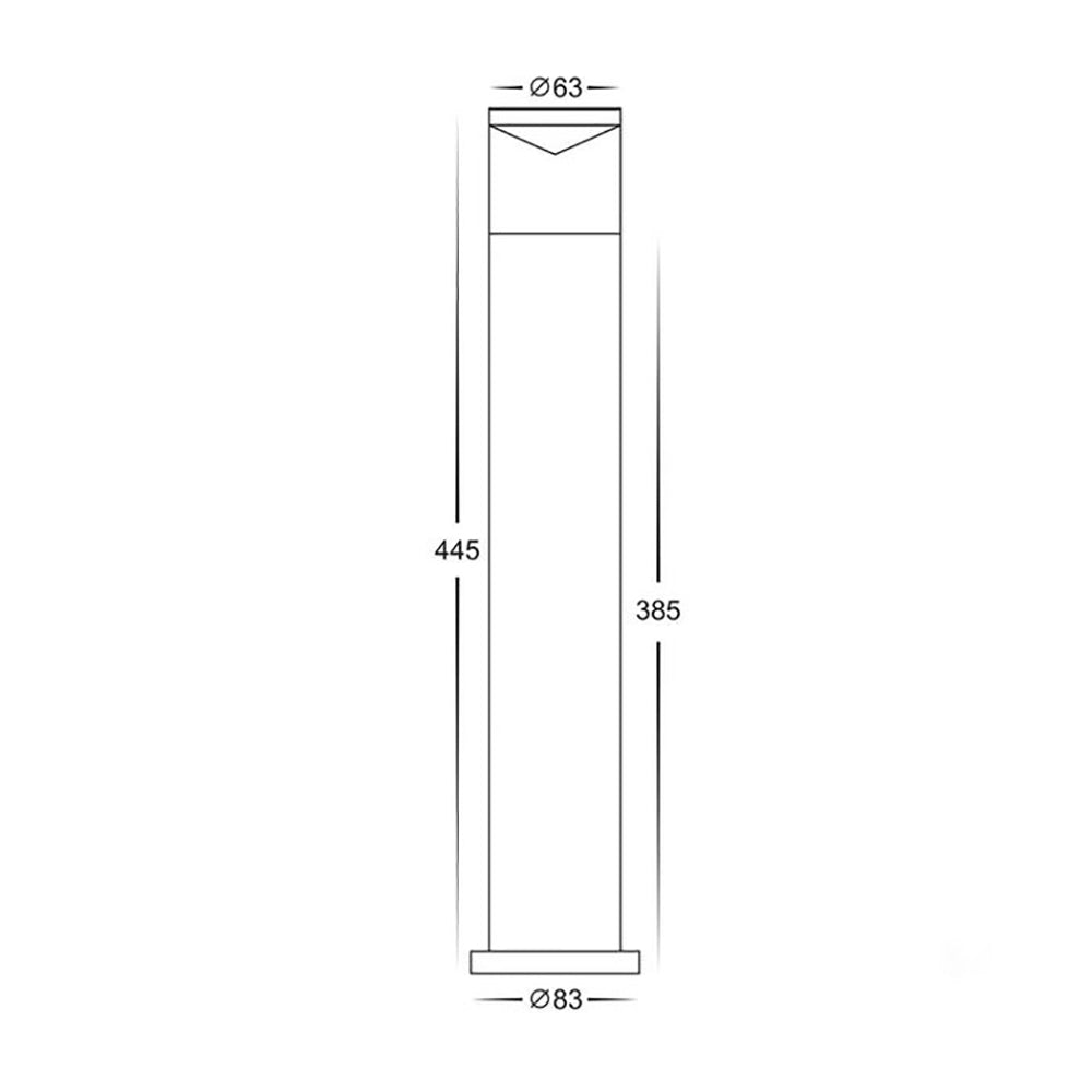 Highlite Bollard Light 12V Titanium Aluminium 3CCT - HV1602T-TTM