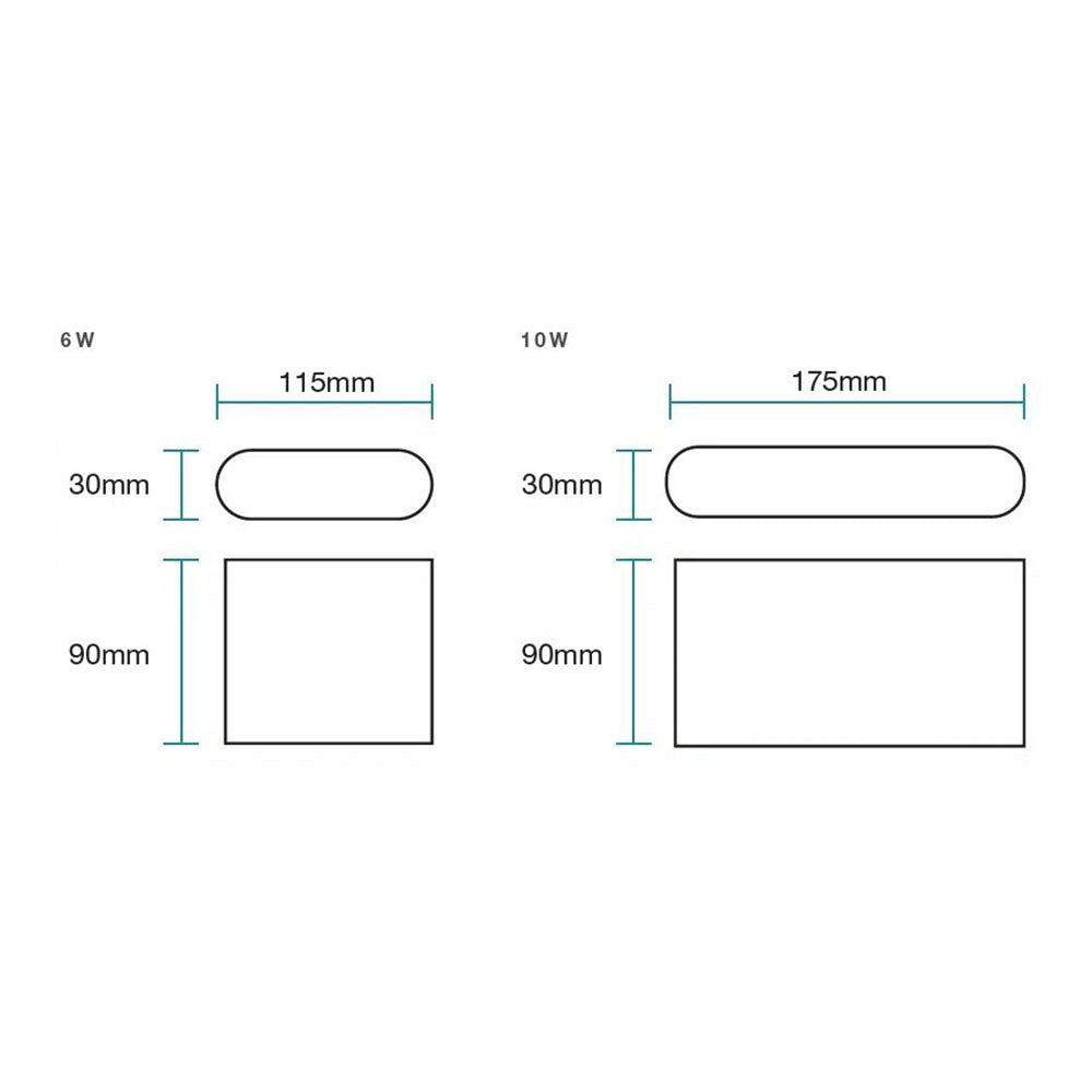 Buy Up / Down Wall Lights Australia Integra Up / Down Wall Light 10W White Aluminium 3CCT - MLXI34510W