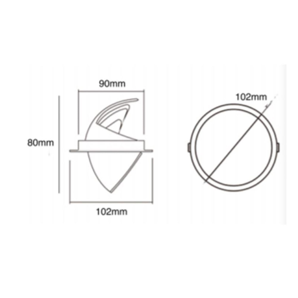 Buy Recessed LED Downlights Australia Recessed LED Downlight W102mm White Aluminium 10W 3 CCT - DL05-03-10W/WH