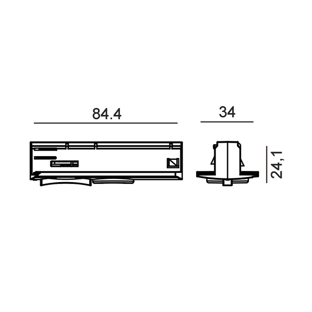 Single Circuit Tracks & Accessorie 3 Wire L84.4mm Black Aluminium - TRK1BLADAP1