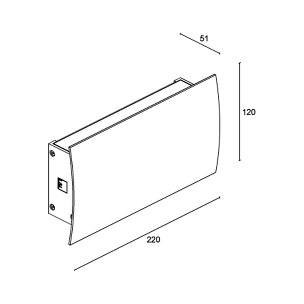 Berica Out 1.0 Convex Up & Down Wall Light 15W Aluminium 2200K - BU1010