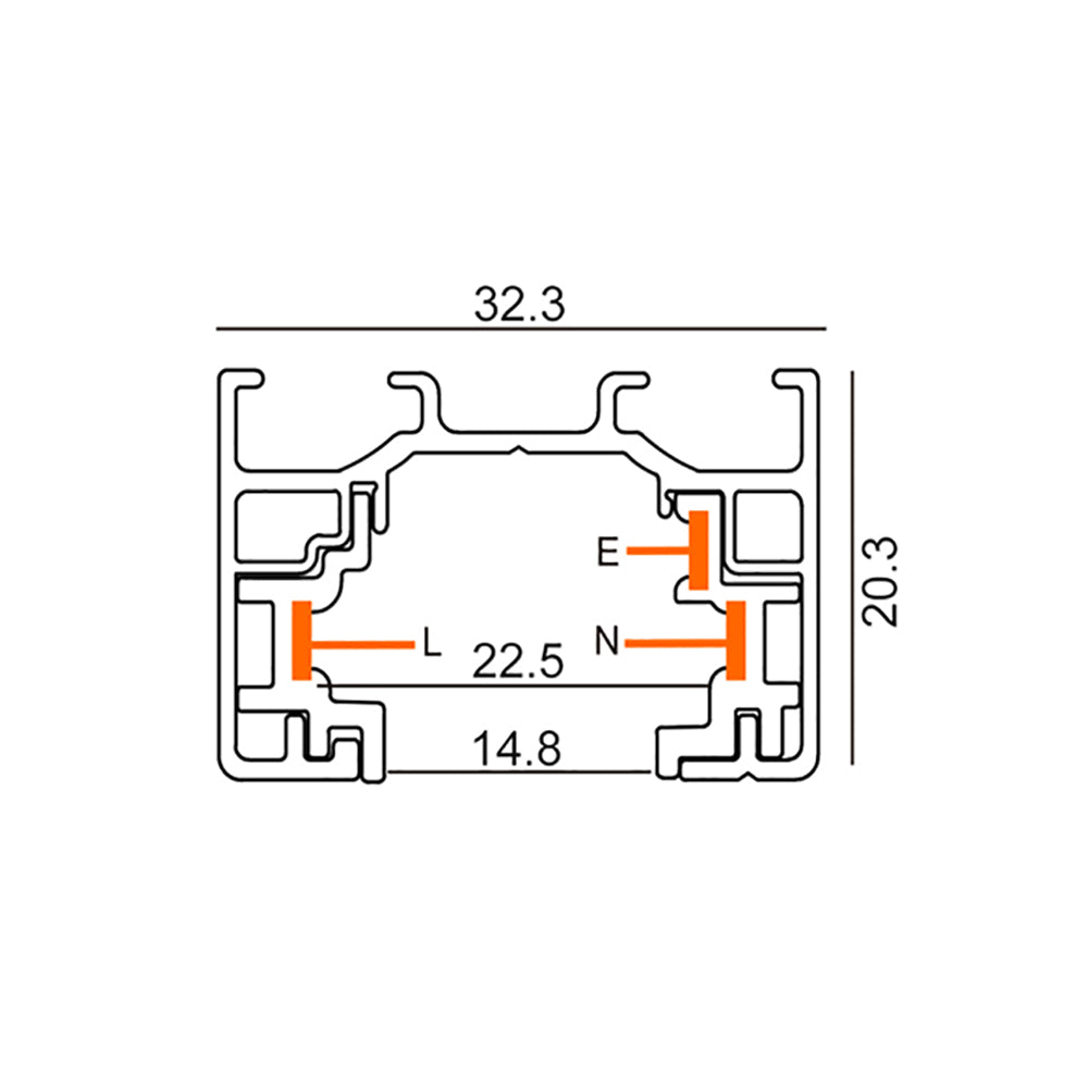 Single Circuit Tracks & Accessorie 3 Wire L1000mm Black Aluminium - TRK1BL1M