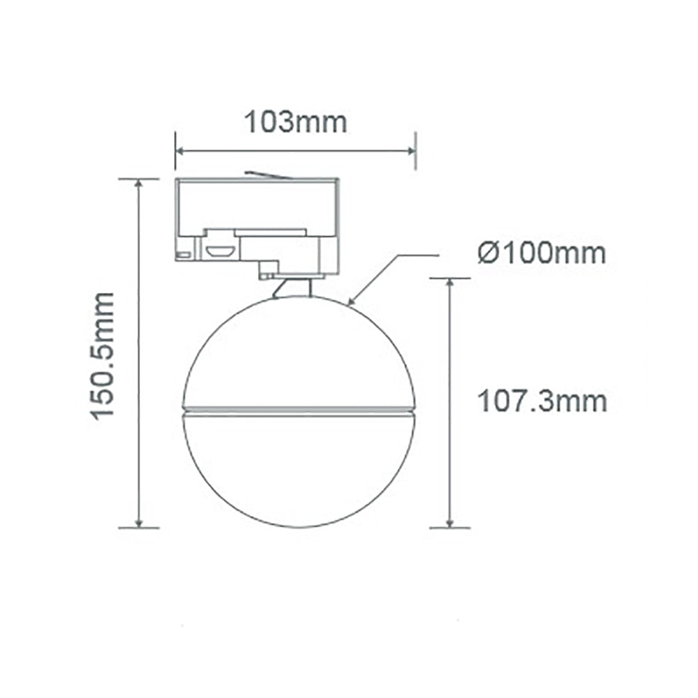 Buy Three Circuit Track Heads Australia Moon Three Circuit Track Head Opal Black 3CCT - 22798