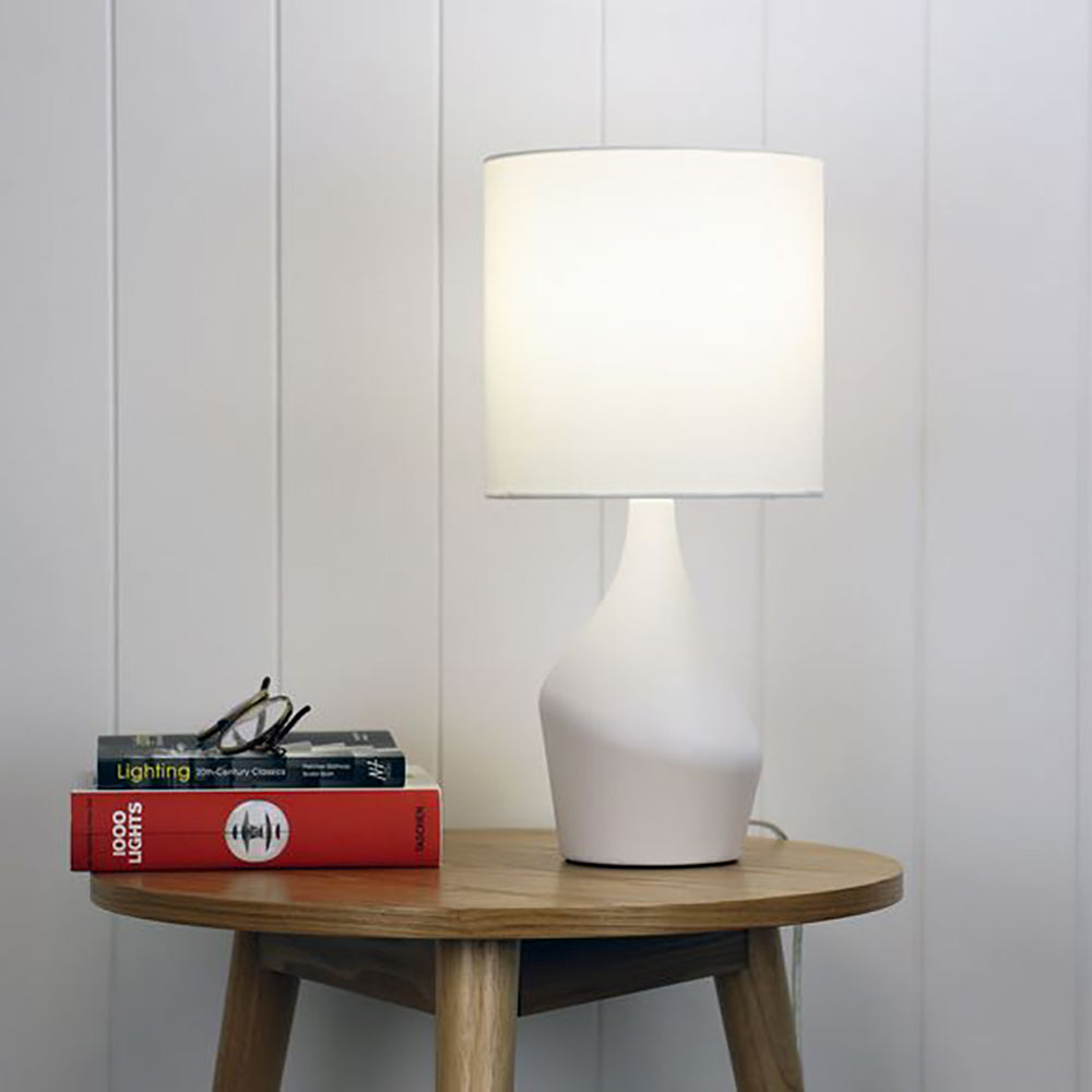 Buy Table Lamps Australia Zale Table Lamp White Cotton White Ceramic - OL94521