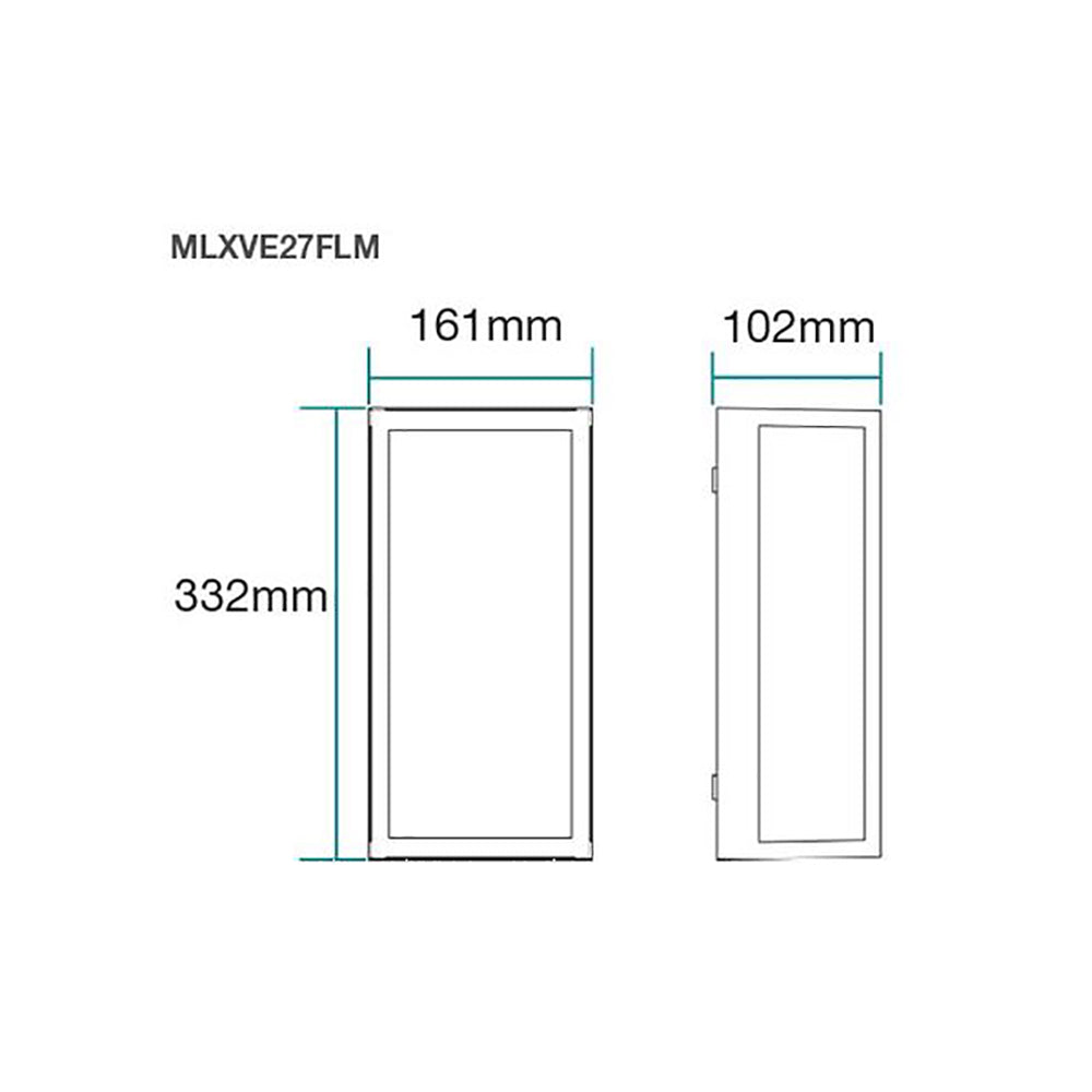 Buy Exterior Wall Lights Australia Vancouver Exterior Wall Light W161mm Black Aluminium - MLXVE27FLM