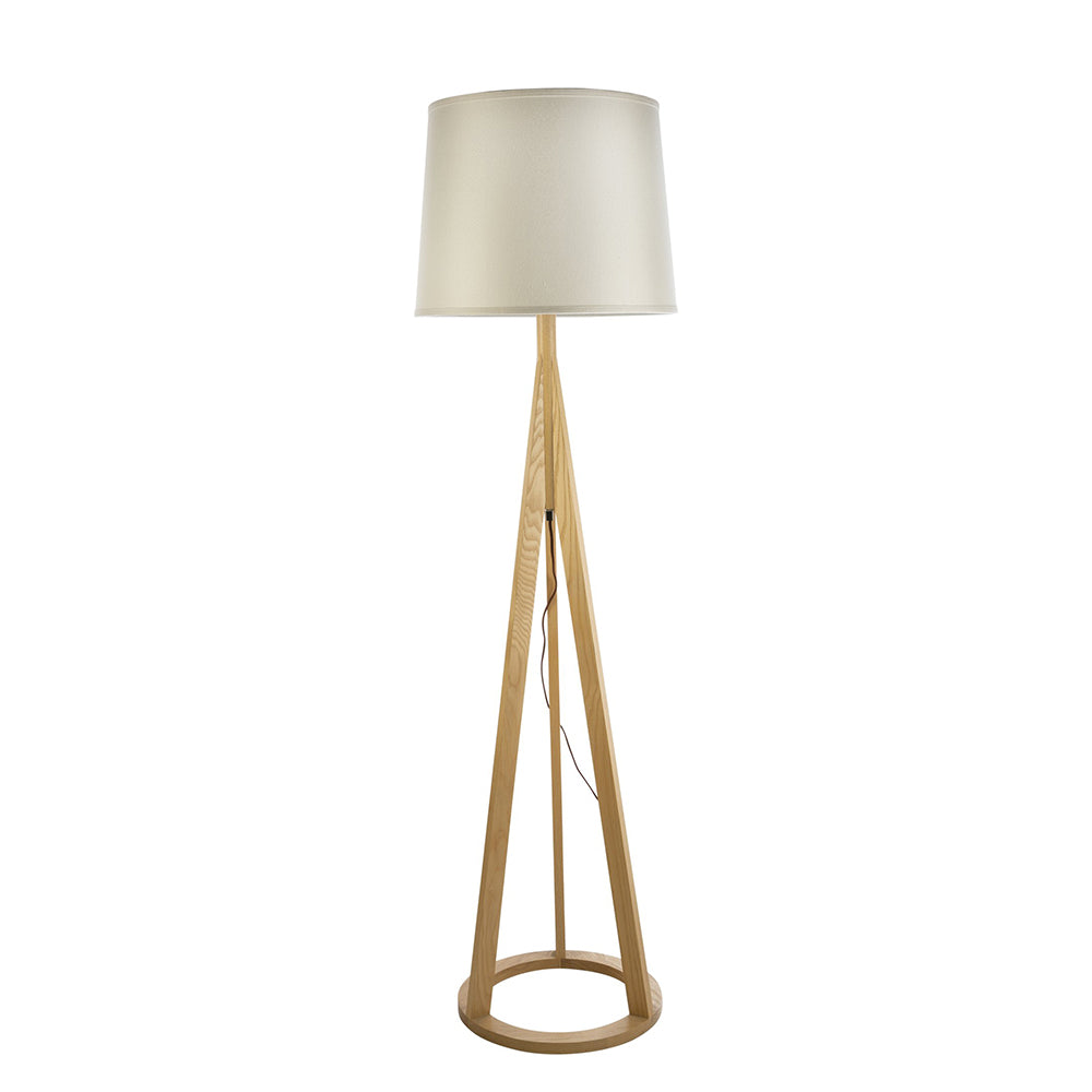 Fiorentino Lighting - CELESTE 1 Light Floor Lamp Wood & Beige
