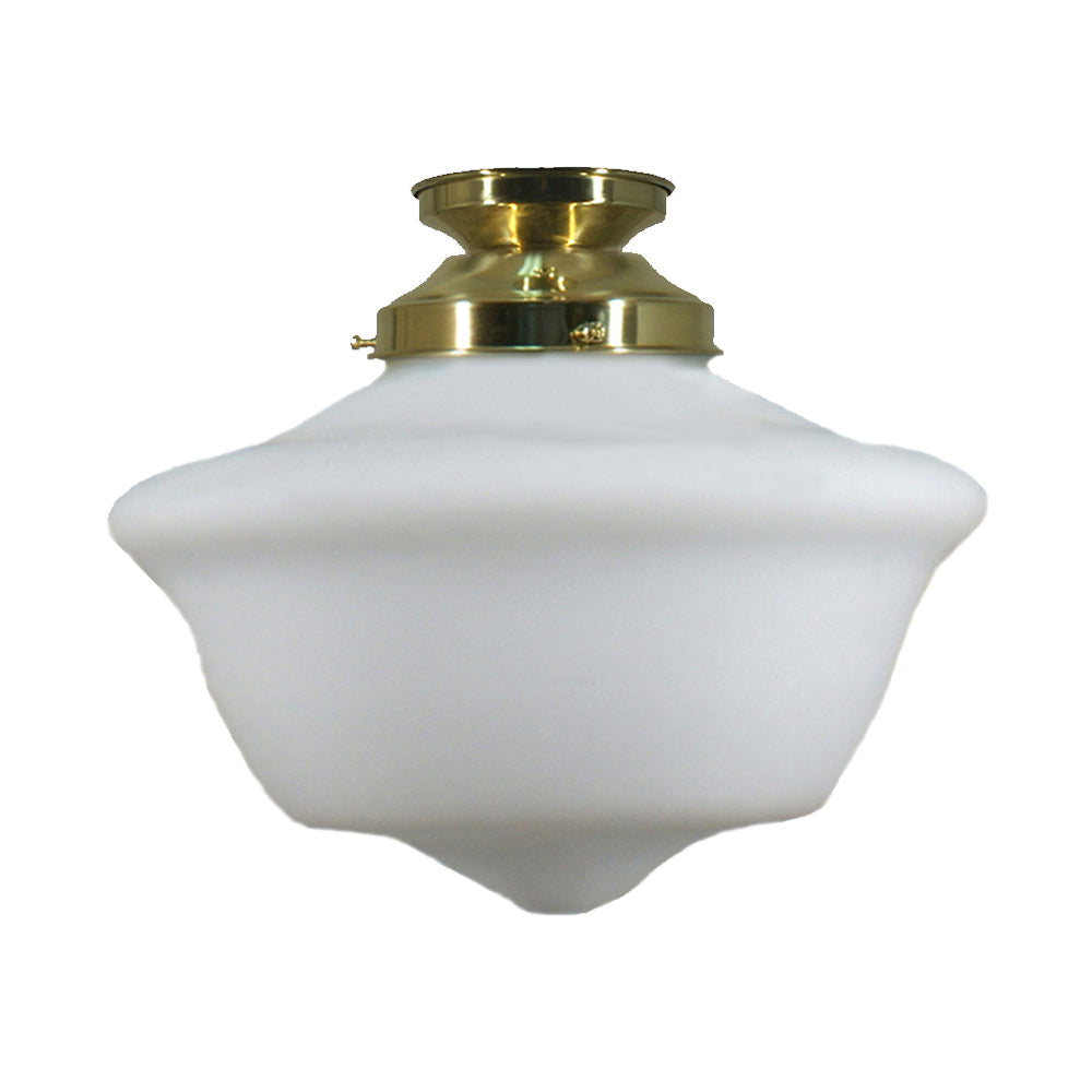 Buy DIY Batten Fix Lights Australia DIY Batten Fix Brass With 12" Victorian Schoolhouse Opal Matt Glass - 3000041