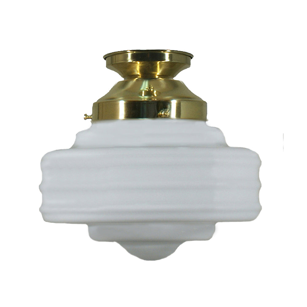 Buy DIY Batten Fix Lights Australia DIY Batten Fix Brass With 8" Detroit Opal Matt Glass - 3000042