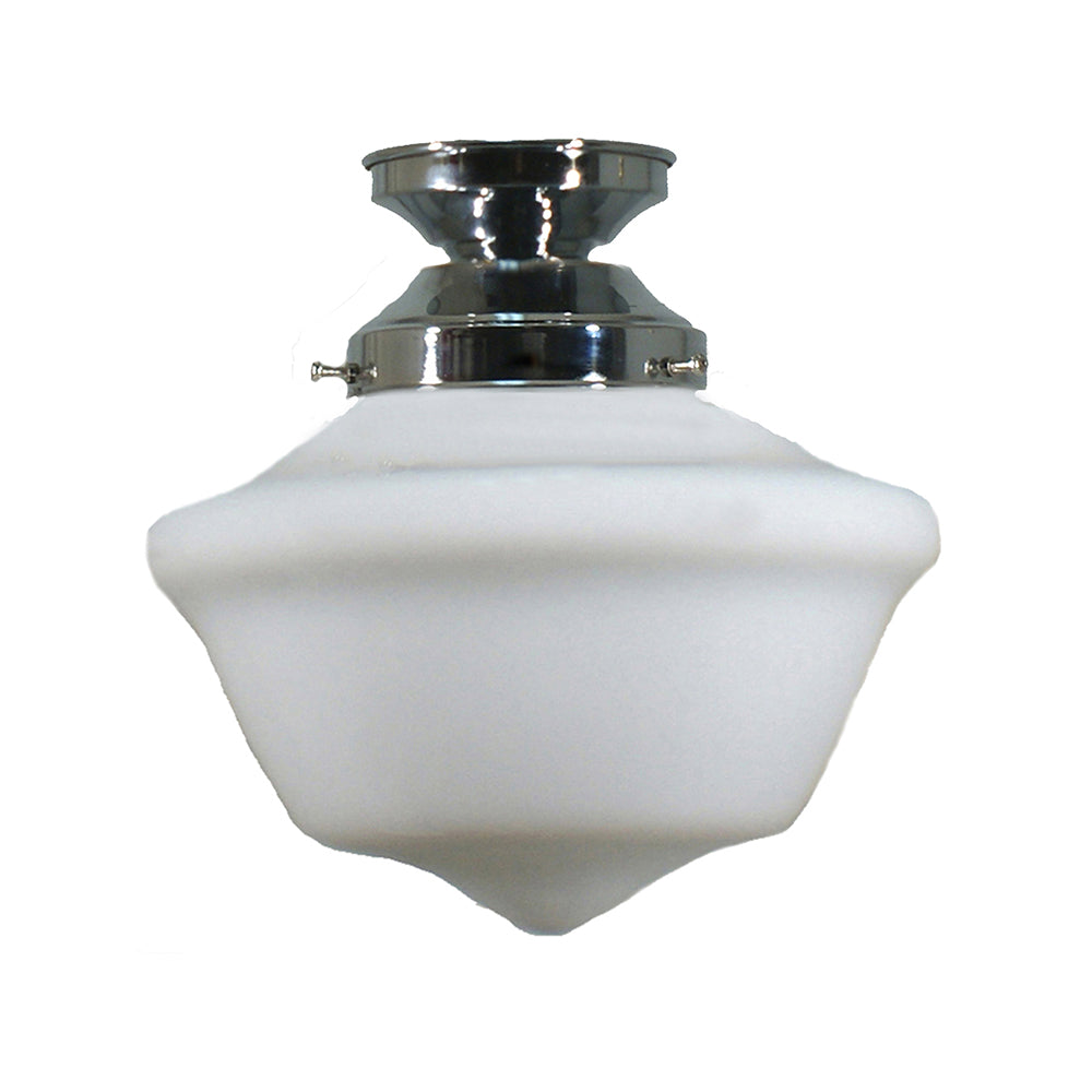 Buy DIY Batten Fix Lights Australia DIY Batten Fix Chrome With 9" Victorian Schoolhouse Opal Matt Glass - 3010041