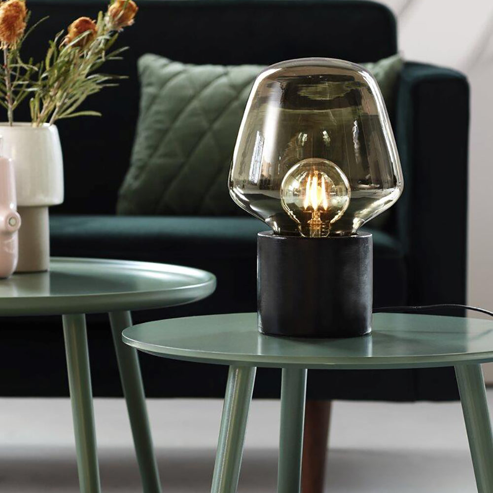 Christina 1 Light Table Lamp Concrete, Glass Black, Smoked - 48905003