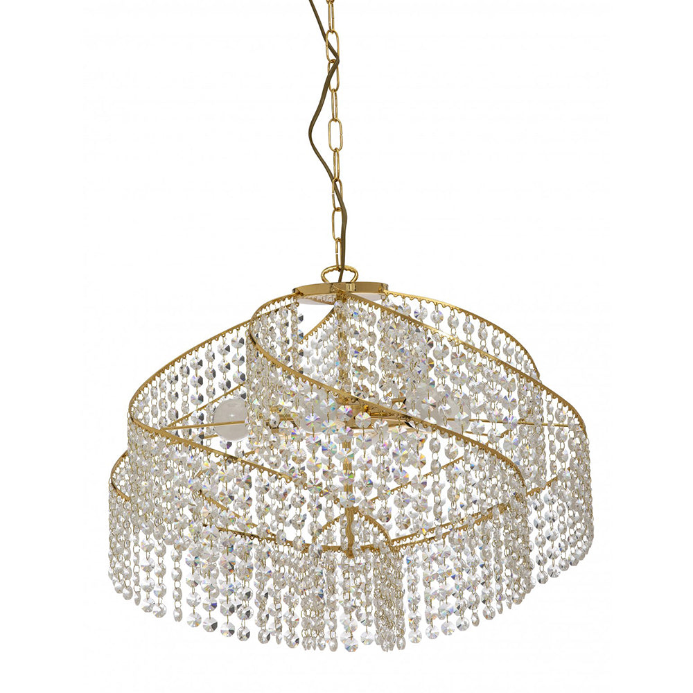 Fiorentino Lighting - EDEN 5 Light Crystal Gold Chandelier