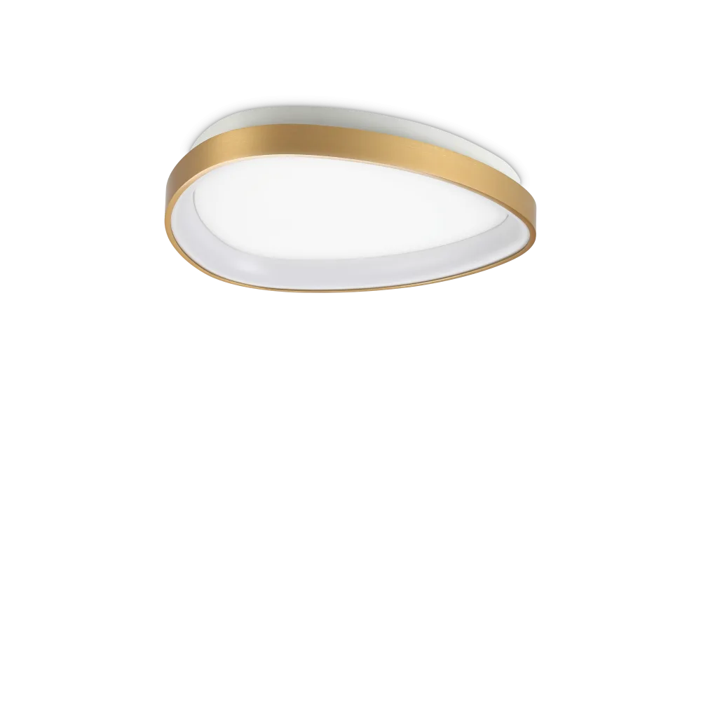 Gemini Metal LED Ceiling Flush Mount Light 24W 3000K Brass - 328034