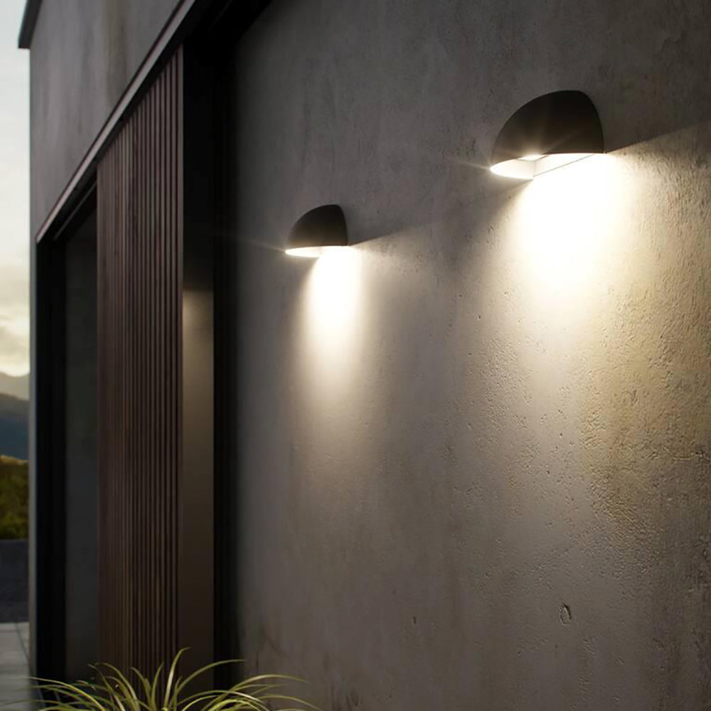 Buy Exterior Wall Lights Australia Arcus 1 Light Wall Light Black, Opal - 2019001003