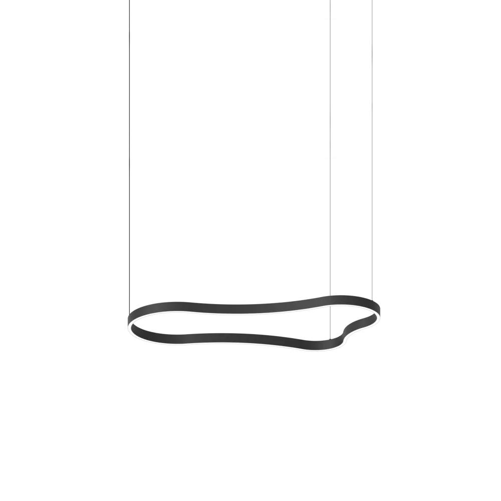 Cable Less Pendants Waves-2 Metal LED Pendant 45W 3000K Black - 345246
