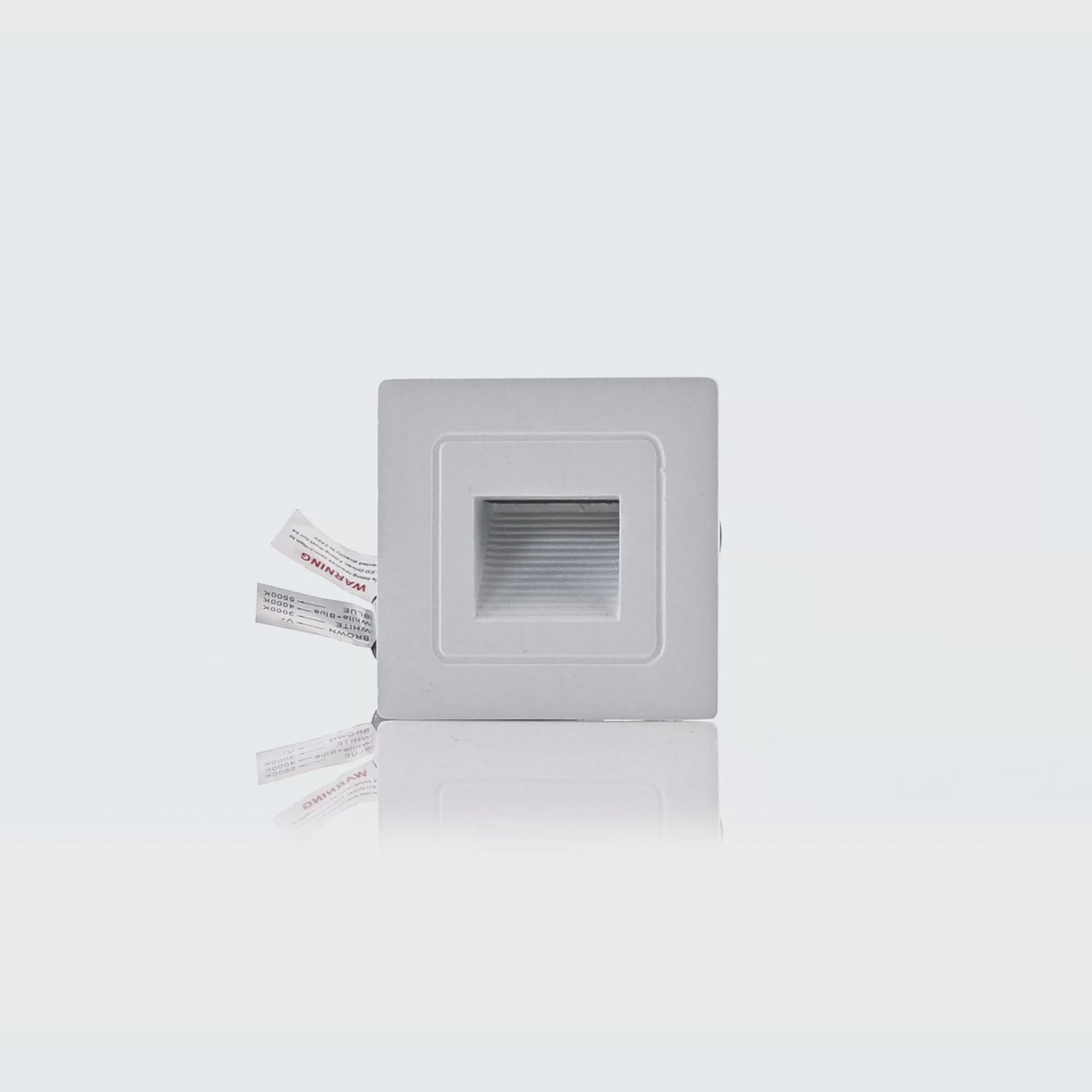 Trin Small LED Square Step Light 12V 1W Tri Colour White - HV3111T-WHT-12V